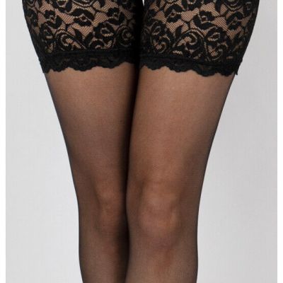 ARISTOC SOFT & SHEER SENSUOUS 10 DEN LACE TOP HOLD UPS - BLACK